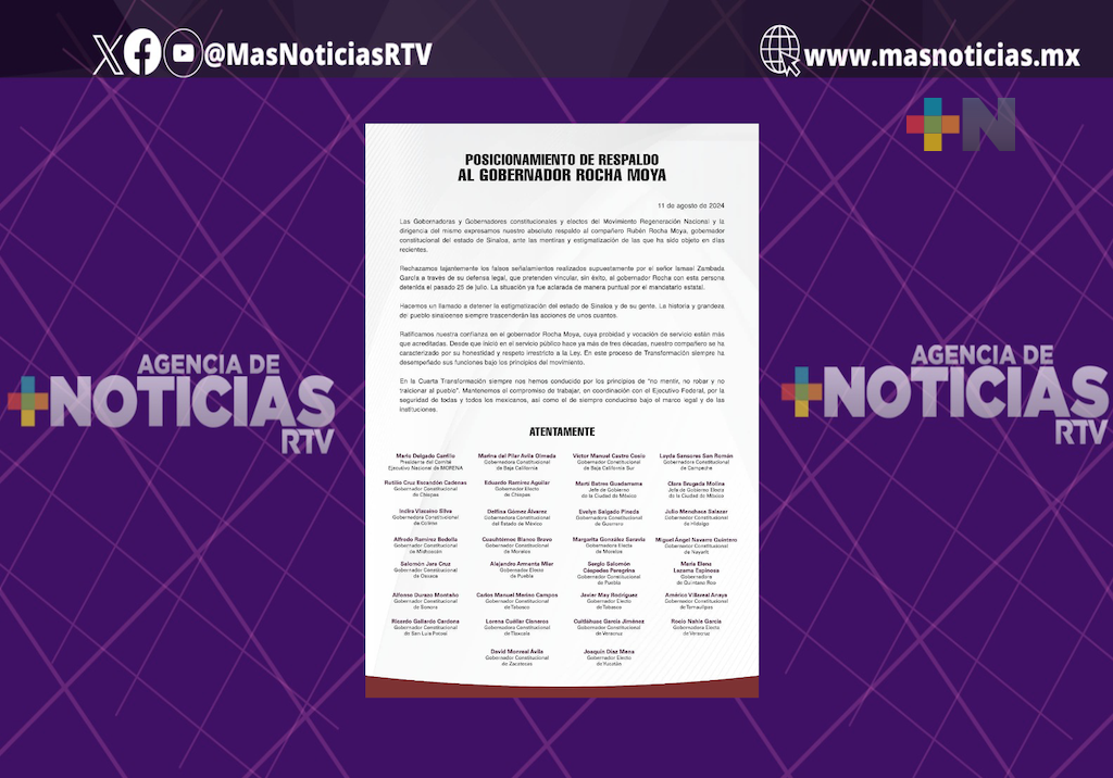 Cuitláhuac García y sus homólogos, respaldan a Rocha Moya ante acusaciones de «El Mayo» Zambada